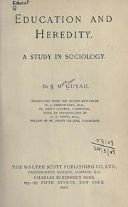 Cover of Education and heredity by Jean-Marie Guyau