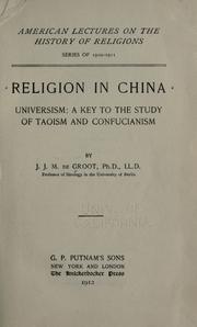 Cover of Religion in China by J. J. M. de Groot