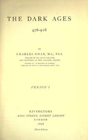 Front cover of The dark ages, 476-918 by Charles William Chadwick Oman