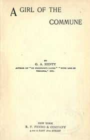 Front cover of A girl of the commune by G. A. Henty