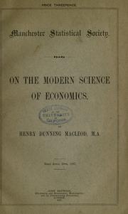 Cover of On the modern science of economics by Henry Dunning Macleod