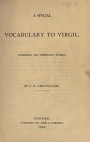Front cover of A special vocabulary to Virgil, covering his complete works by J. B. Greenough