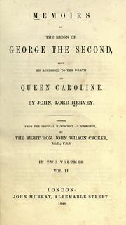 Front cover of Memoirs of the reign of George the Second by John Hervey, 2nd Baron Hervey