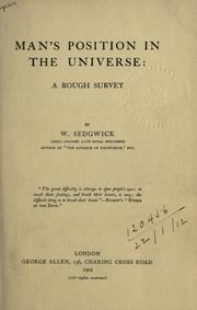 Front cover of Man's position in the Universe by W. Sedgwick