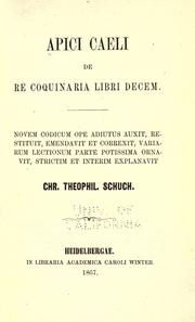 Front cover of Apici Caeli De re coquinaria libri decem by Apicius