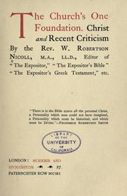 Cover of The church's one foundation by Nicoll, W. Robertson Sir