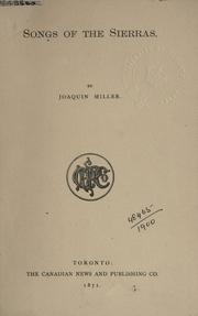 Cover of Songs of the Sierras by Joaquin Miller