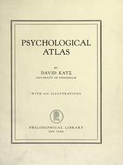 Cover of Psychological atlas by David Katz