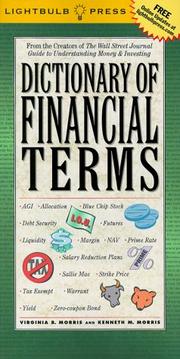 Front cover of Dictionary of financial terms by Virginia B. Morris