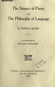 Cover of The Science of Poetry And the Philosophy of Language by Hudson Maxim