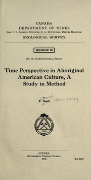 Front cover of Time perspective in aboriginal American culture by Edward Sapir
