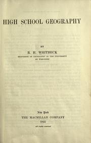 Cover of High school geography by Ray Hughes Whitbeck