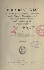 Cover of Our great West by Ralph, Julian