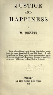 Cover of Justice and happiness by William Benett