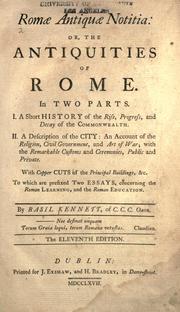 Front cover of Romae antiquae notitia, or, The antiquities of Rome by Basil Kennett