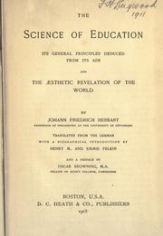 Cover of The science of education by Johann Friedrich Herbart