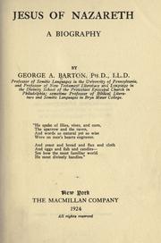 Front cover of Jesus of Nazareth by George A. Barton