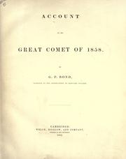 Cover of Account of the great comet of 1858 by George Phillips Bond