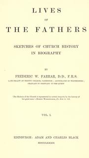 Front cover of Lives of the Fathers by Frederic William Farrar
