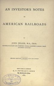 Front cover of An investor's notes on American railroads by John Swann