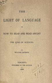 Cover of The light of language by William Jackson