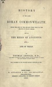 Front cover of History of the later Roman commonwealth by Arnold, Thomas