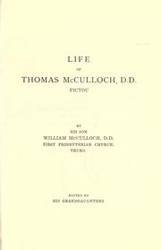 Front cover of Life of Thomas McCulloch, D.D., Pictou by William McCulloch