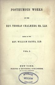 Front cover of Posthumous works of the Rev. Thomas Chalmers .. by Thomas Chalmers