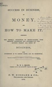 Front cover of Success in business by H.L Reade