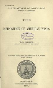 Front cover of The composition of American wines by Bigelow, Willard Dell