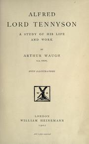 Front cover of Alfred Lord Tennyson by Arthur Waugh