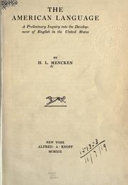 Cover of The American Language by H. L. Mencken