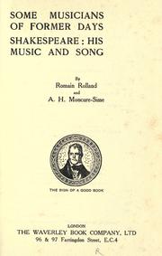 Front cover of Musiciens d'autrefois by Romain Rolland