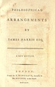 Cover of Philosophical arrangements by Harris, James