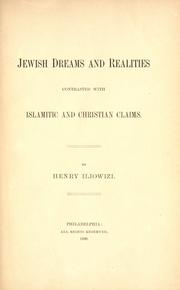 Front cover of Jewish dreams and realities by Henry Iliowizi