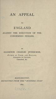 Front cover of An appeal to England against the execution of the condemned Fenians by Algernon Charles Swinburne