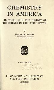 Front cover of Chemistry in America by Edgar Fahs Smith