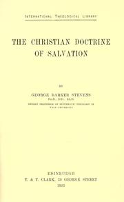 Cover of The Christian doctrine of salvation by George Barker Stevens