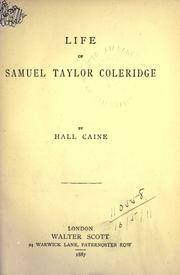 Front cover of Life of Samuel Taylor Coleridge by Hall Caine
