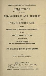 Front cover of Selections from the Metamorphoses and Heroides of Publius Ovidius Naso by Ovid