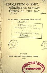 Cover of Education & empire by Richard Burdon Viscount Haldane of Cloan