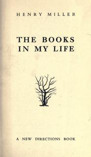 Front cover of The books in my life by Henry Miller