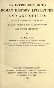 Front cover of An introduction to Roman history, literature, and antiquities by Alexander Petrie