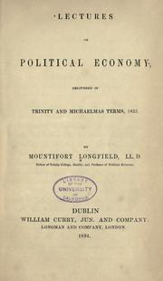 Front cover of Lectures on political economy by Mountifort Longfield
