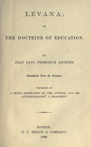 Cover of Levana by Jean Paul