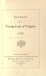 Front cover of Journal of a young lady of Virginia by Lucinda Lee Orr
