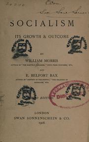 Front cover of Socialism, its growth & outcome by William Morris