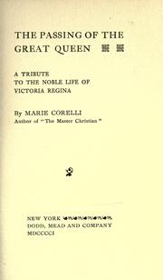 Front cover of The passing of the great Queen by Marie Corelli