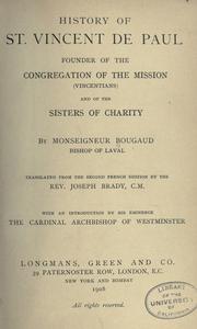 Cover of History of St. Vincent de Paul by Emile Bougaud