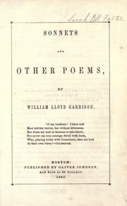 Front cover of Sonnets and other poems by William Lloyd Garrison